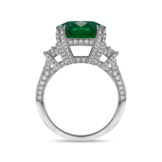 Кольцо с бриллиантами и изумрудом