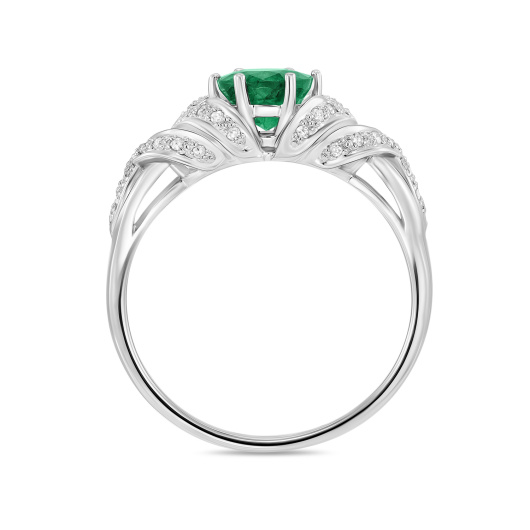 Кольцо с бриллиантами и изумрудом