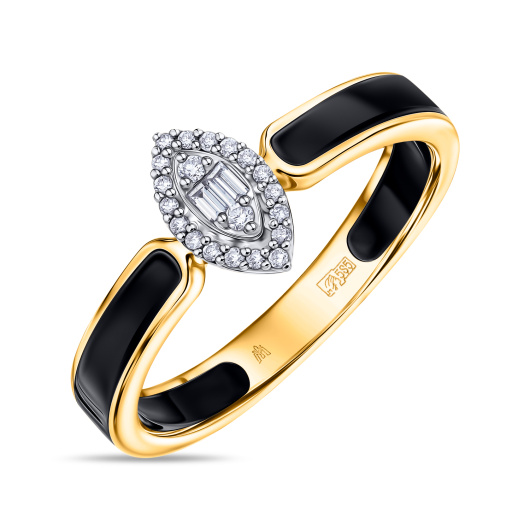 Кольцо с керамикой и бриллиантами