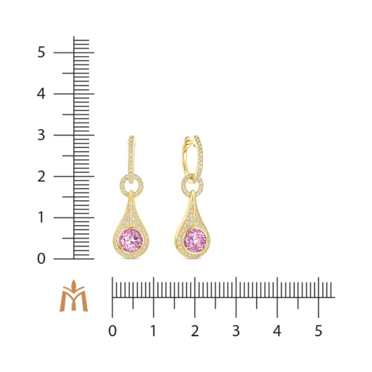 Серьги с бриллиантами и турмалинами