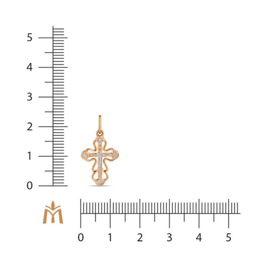 Крест с фианитами
