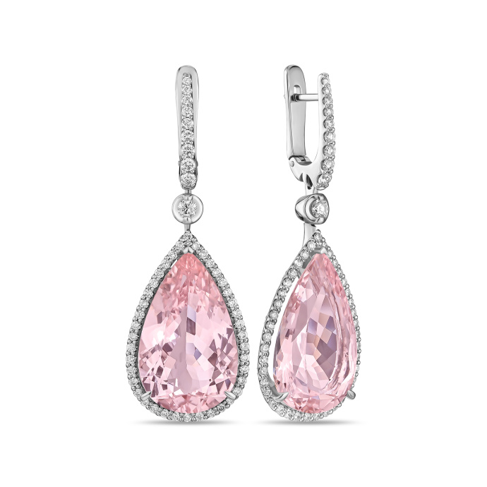 Серьги с бриллиантами и морганитами - фото 1 Серьги с бриллиантами и морганитами - фото 1