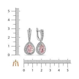 Серьги с бриллиантами и морганитами