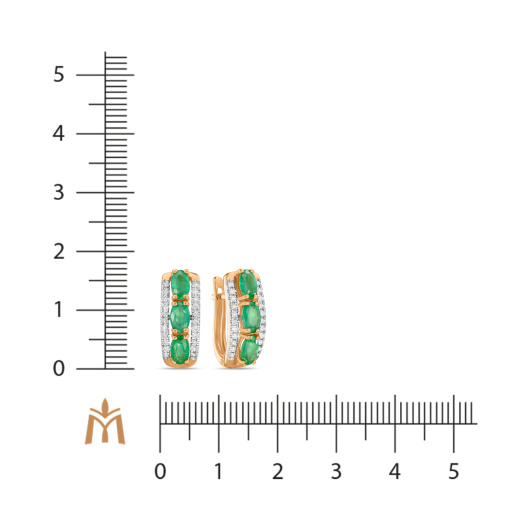 Серьги с бриллиантами и изумрудами