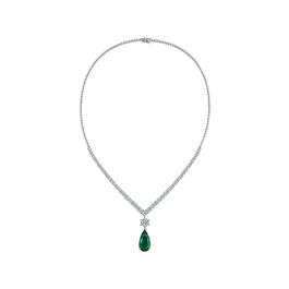 Колье с бриллиантами и изумрудом