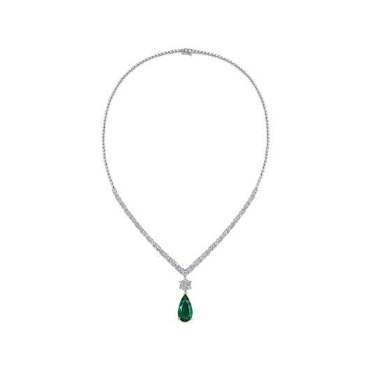 Колье с бриллиантами и изумрудом