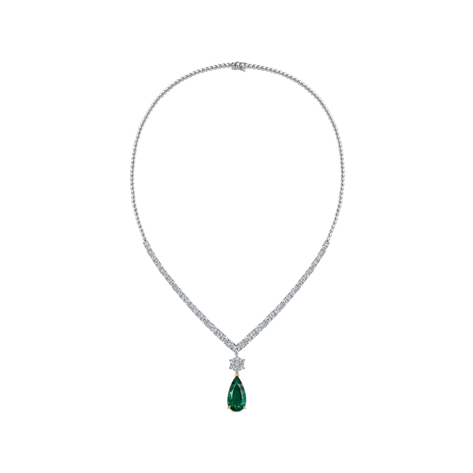 Колье с бриллиантами и изумрудом - фото 2 Колье с бриллиантами и изумрудом - фото 2