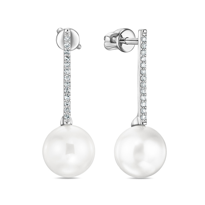 Серьги с бриллиантами и жемчугом - фото 1 Серьги с бриллиантами и жемчугом - фото 1