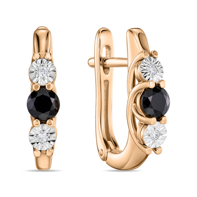 Серьги с бриллиантами и цветными сапфирами - фото 1 Серьги с бриллиантами и цветными сапфирами - фото 1