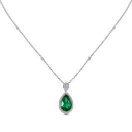 Колье с бриллиантами и изумрудом