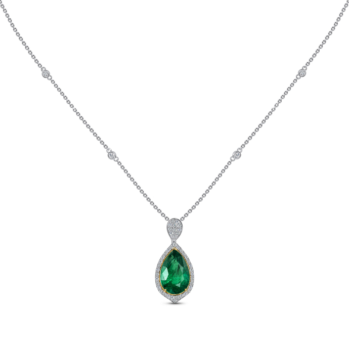 Колье с бриллиантами и изумрудом - фото 2 Колье с бриллиантами и изумрудом - фото 2