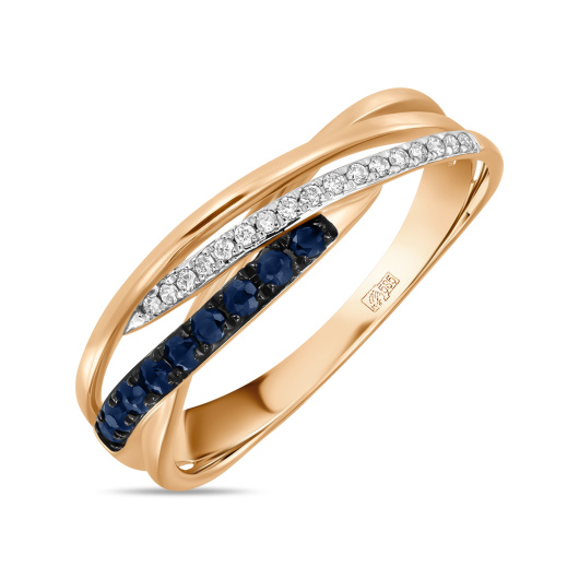 Кольцо с сапфирами и бриллиантами