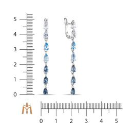 Серьги с аметистами, топазами и лондон топазом