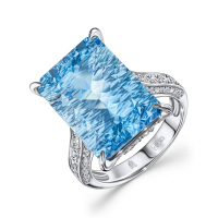 Кольцо с топазом и бриллиантом - фото 1 Кольцо с топазом и бриллиантом - фото 1