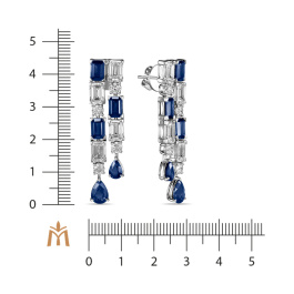 Серьги с сапфирами и бриллиантами
