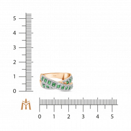 Кольцо с бриллиантами и изумрудами
