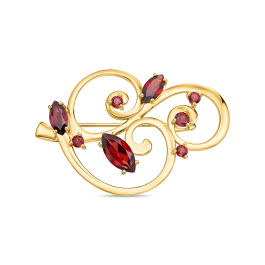 Брошь с гранатами