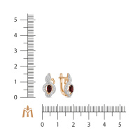 Серьги с гранатами и фианитом - фото 2
