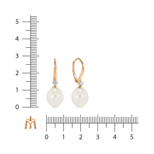 Серьги с жемчугом и бриллиантами