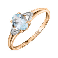 Кольцо с аквамарином и бриллиантами - фото 1 Кольцо с аквамарином и бриллиантами - фото 1