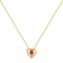 Колье с бриллиантом и рубином