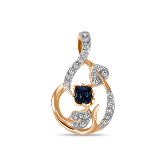Подвеска с сапфиром и бриллиантами