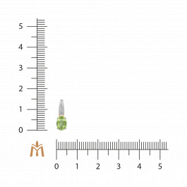 Подвеска с хризолитом и фианитами
