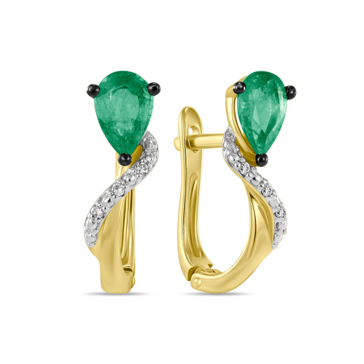 Серьги с бриллиантами и изумрудами