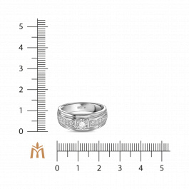 Мужское Кольцо с выращенным бриллиантом