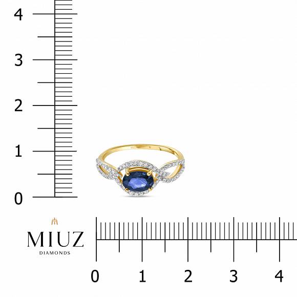 Кольцо с бриллиантами и сапфиром R4120-R46351A0S-SA - Фото 2