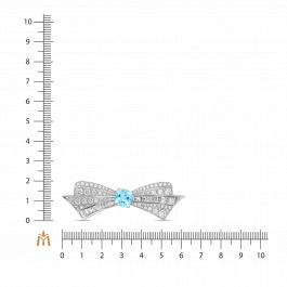 Брошь с аквамарином и бриллиантами