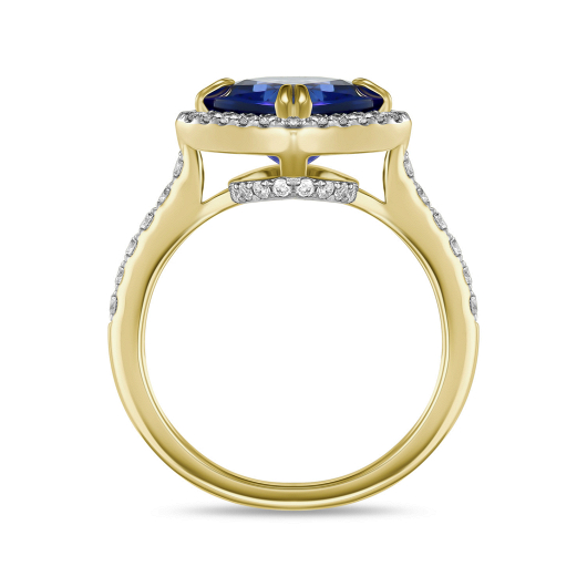 Кольцо с бриллиантами и танзанитом