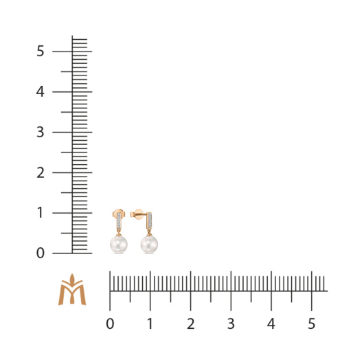 Серьги с бриллиантами и жемчугом