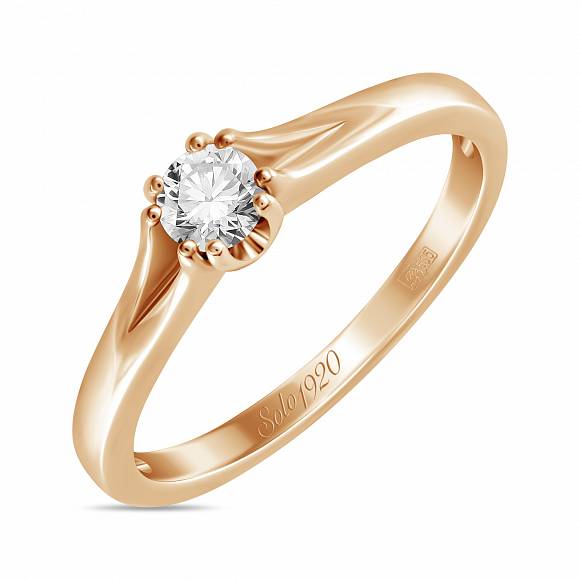 Золотое кольцо с бриллиантом R01-SOL51-025-G1 - Фото 3