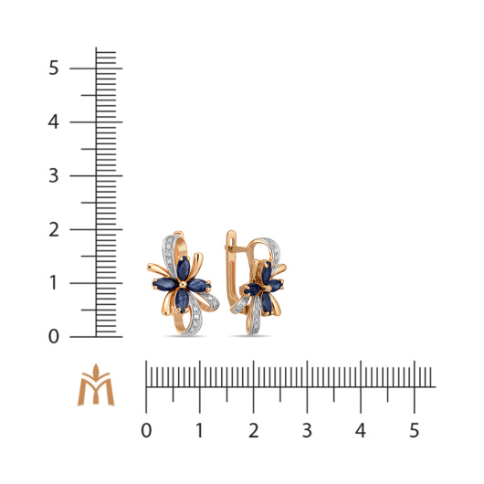 Серьги с сапфирами и бриллиантами