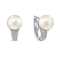 Серьги с бриллиантами и жемчугом - фото 1 Серьги с бриллиантами и жемчугом - фото 1