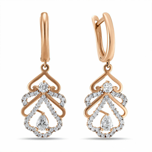 Серьги с фианитами