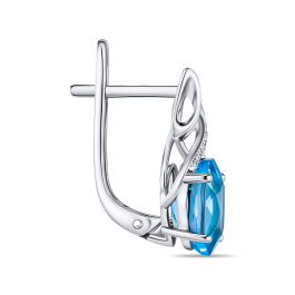 Серьги с топазами и бриллиантами