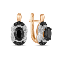 Серьги с бриллиантами и цветными сапфирами - фото 1