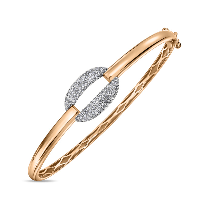 Браслет жесткий с бриллиантами - фото 1