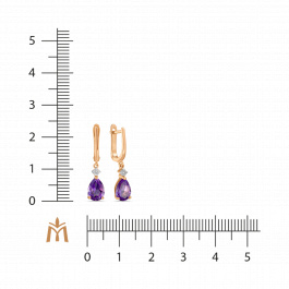 Серьги с аметистами и бриллиантами