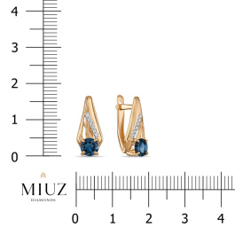 Серьги с топазом и фианитом