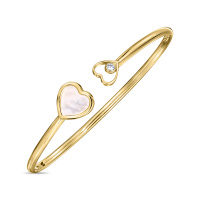 Браслет жесткий с перламутром и фианитом - фото 1 Браслет жесткий с перламутром и фианитом - фото 1