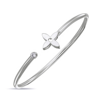 Браслет жесткий с фианитом - фото 1 Браслет жесткий с фианитом - фото 1