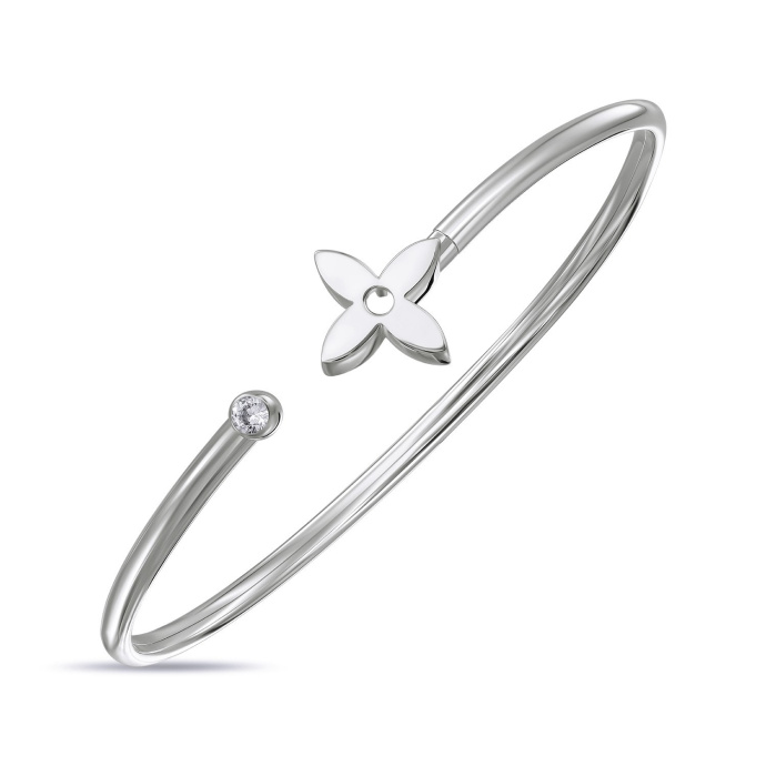 Браслет жесткий с фианитом - фото 1 Браслет жесткий с фианитом - фото 1