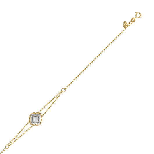 Браслет с бриллиантами и перламутром