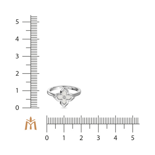 Кольцо с перламутром и бриллиантом