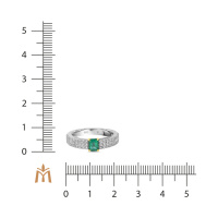 Кольцо с бриллиантами и изумрудом - фото 2