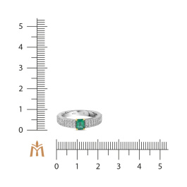 Кольцо с бриллиантами и изумрудом