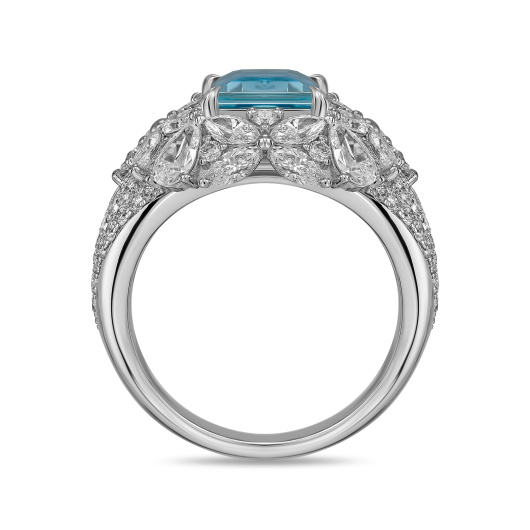 Кольцо с аквамарином и бриллиантами